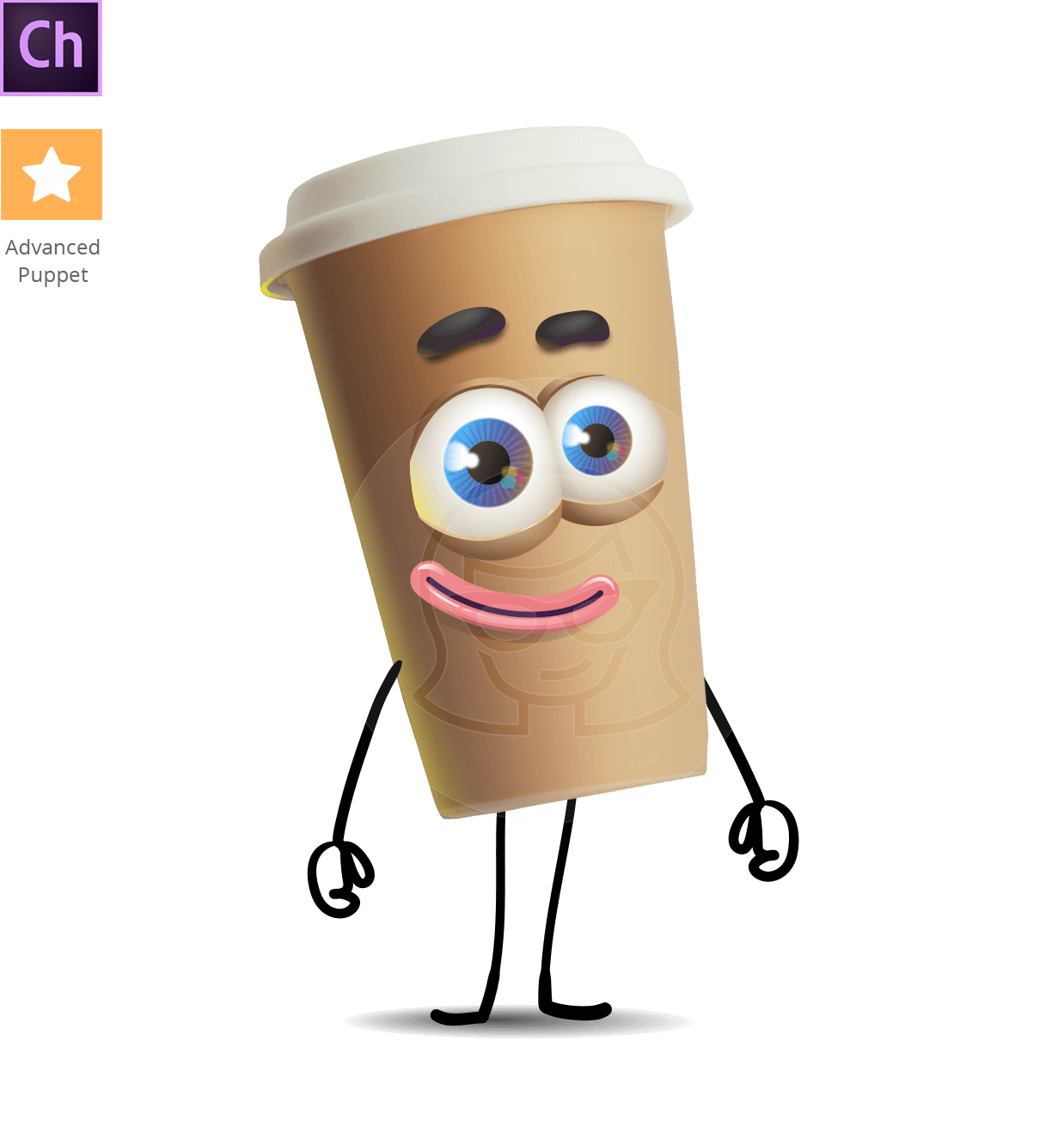 Paper Coffee Cup Character Animator Puppet